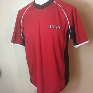 Netflix Black & Red Mens Shirt Netflix Embroidered